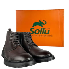 Sapato Masculino Sollu Soft Brush Pinhão Montenegro Coturno Ref:50891