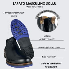 Sapato Masculino Sollu Soft Preto Brookling Bota Ref:35650 C