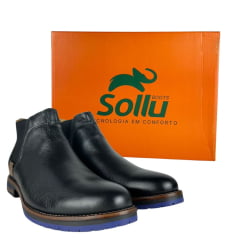 Sapato Masculino Sollu Soft Preto Brookling Bota Ref:35650 C