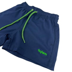 Bermuda Infantil Texas Farm Azul Marinho Com Verde Neon Ref: BDSTEEN004 - BDSMINI004