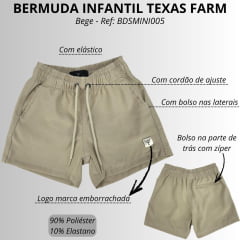 Bermuda Infantil Texas Farm Bege Ref: BDSTEEN004 - BDSMINI004