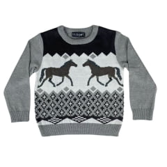 Blusa Infantil Oldoni De Lã Com Estampa De Cavalo Ref:1241 Cor 02/73