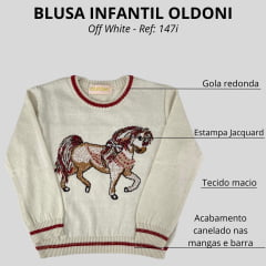 Blusa Infantil Oldoni Estampa Cavalo R:147i Cor 26 e 114