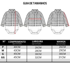 Body Bebê Aurochs Estilo Camisa Manga Curta Xadrez Azul Bic Com Logo Laranja Ref:009