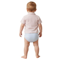 Body Infantil Baby Ranch Camisa Manga Curta Xadrez Rosa E Branco Ref:4002