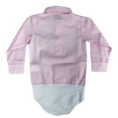 Body Feminino Infantil Baby Ranch Manga Longa Estilo Camisa Com Estrelas Em Strass Ref:1001