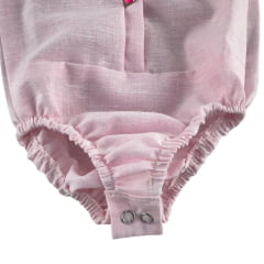 Body Infantil Baby Miss Country Modelo Camisa Manga Longa Rosa com Botões Rosa Ref: 3274