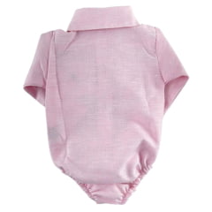 Body Infantil Baby Miss Country Modelo Camisa Manga Longa Rosa com Botões Rosa Ref: 3274