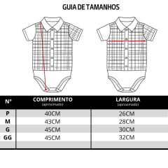 Body Infantil Baby Ranch Camisa Manga Curta Xadrez Azul Marinho Branco E Azul Claro REF4002