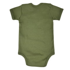 Body Infantil Baby Ranch De Malha Verde Militar Ref:1105