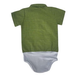 Body Infantil Baby Ranch Estilo Camisa Manga Curta Xadrez Ref:4002 - Escolha a cor
