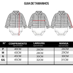 Body Infantil Baby Ranch Estilo Camisa Manga Longa Xadrez Vermelho Vinho E Branco Logo Bordô REF:4001