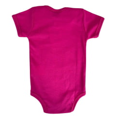 Body Infantil Baby Ranch Malha Manga Curta Feminino Rosa Pink Com Estampa De Cavalo Botas Chapéu Rosa Ref:1404