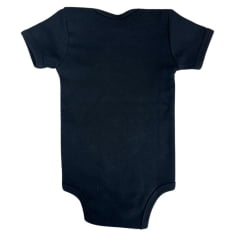 Body Infantil Baby Ranch Malha Manga Curta Masculino Preto Com Estampa Cowboy Sheriff Ref:1411