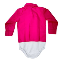 Body Infantil Laço Forte Estilo Camisa Manga Longa Pink Com Pedraria Em Forma De Cavalo Ref:432