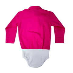 Body Infantil Laço Forte Estilo Camisa Manga Longa Pink Com Pedraria Em Formato De Cactus Ref:432