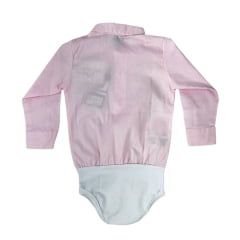 Body Infantil Laço Forte Estilo Camisa Manga Longa Rosa Bebe Com Pedraria Em Formato De Cavalos Ref:432