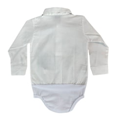 Body Infantil Laço Forte Modelo Camisa Manga Longa Branco Com Pedraria Desenho De Estrelas Ref:432