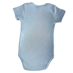 Body Infantil Mini Farm Manga Curta Azul Claro Estampa Ferradura Horse Ref MF205