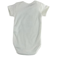 Body Infantil Mini Farm Manga Curta Off White Estampa Herd Vaquinhas Na Cerca Ref MF234
