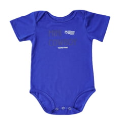 Body Infantil Texas Farm Azul Royal Manga Curta Mini Cowboy Ref.BM002