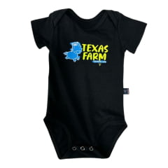 Body Infantil Texas Farm Manga Curta Preto e Rosa - Ref. BM015 - Escolha a cor