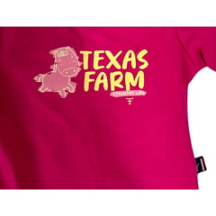 Body Infantil Texas Farm Manga Curta Preto e Rosa - Ref. BM015 - Escolha a cor