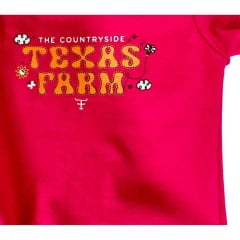 Body Infantil Texas Farm Manga Curta Rosa e Preto - Ref. BM014 - Escolha a cor