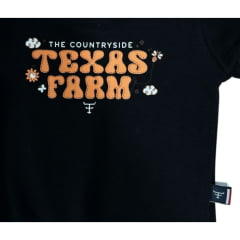 Body Infantil Texas Farm Manga Curta Rosa e Preto - Ref. BM014 - Escolha a cor