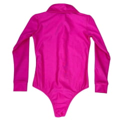 Body Infantil Top Country Rosa Manga Longa Bordado Com Pedras De Strass Ref.Glamour