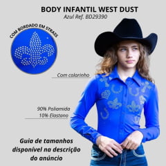 Body Infantil West Dust Royal Corina Manga Longa Com Ferraduras Brilhantes Ref:BD29390