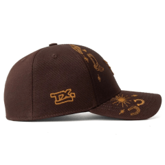 Boné Infantil Juvenil Texas Farm Preto Western Show Marrom Café Com Logo Bordado - Ref. 984.INF