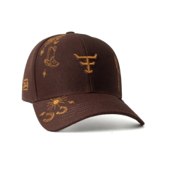 Boné Infantil Juvenil Texas Farm Preto Western Show Marrom Café Com Logo Bordado - Ref. 984.INF