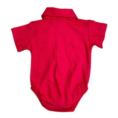 Body Infantil Miss Country Pink Manga Curta Baby Show Com Colarinho Ref:3204