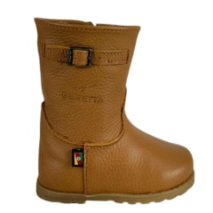Bota Gaúcha Infantil Baby Beretta Country Bico Redondo Caramelo Com Zíper Solado PVC Ref:080