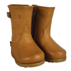 Bota Gaúcha Infantil Baby Beretta Country Bico Redondo Caramelo Com Zíper Solado PVC Ref:080