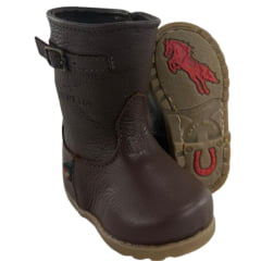 Bota Gaúcha Infantil Baby Beretta Bico Redondo Marrom Café Zíper Solado PVC Ref:070 Bota Gaúcha Infantil Baby Beretta Bico Redondo Marrom Café Zíper Solado PVC Ref:070