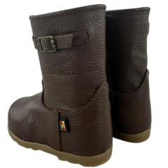 Bota Gaúcha Infantil Baby Beretta Bico Redondo Marrom Café Zíper Solado PVC Ref:070