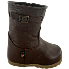 Bota Gaúcha Infantil Baby Beretta Bico Redondo Marrom Café Zíper Solado PVC Ref:070