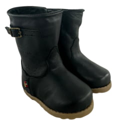 Bota Gaúcha Infantil Baby Beretta Bico Redondo Preto Zíper Solado PVC Ref:070