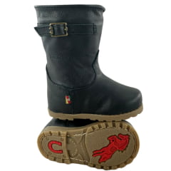 Bota Gaúcha Infantil Baby Beretta Bico Redondo Preto Zíper Solado PVC Ref:070