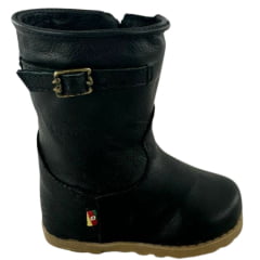 Bota Gaúcha Infantil Baby Beretta Bico Redondo Preto Zíper Solado PVC Ref:070