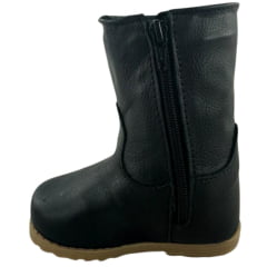 Bota Gaúcha Infantil Baby Beretta Bico Redondo Preto Zíper Solado PVC Ref:070