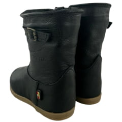 Bota Gaúcha Infantil Baby Beretta Bico Redondo Preto Zíper Solado PVC Ref:070