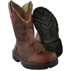 Bota Tênis Infantil Classic Bico Redondo Com Zíper Couro TNB Crazy Amendôa - REF:2909