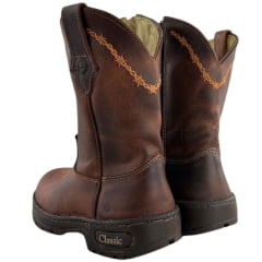 Bota Tênis Infantil Classic Bico Redondo Com Zíper Couro TNB Crazy Amendôa - REF:2909