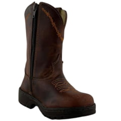 Bota Tênis Infantil Classic Bico Redondo Com Zíper Couro TNB Crazy Amendôa - REF:2909