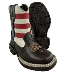 Bota Texana Infantil Achete Marrom Escuro Cano USA