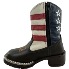 Bota Texana Infantil Achete Marrom Escuro Cano USA