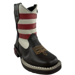 Bota Texana Infantil Achete Marrom Escuro Cano USA